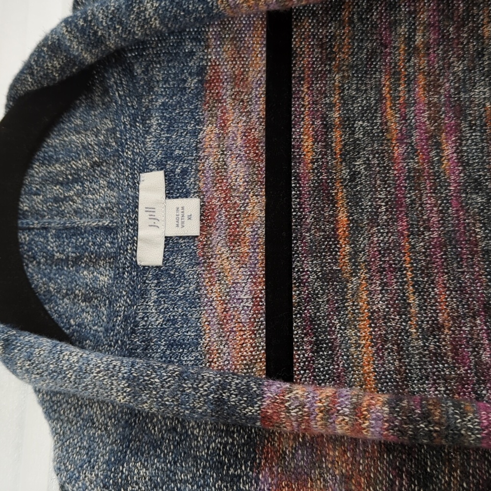 J. Jill - Cotton Striped Space Dyed Duster Sweater - Picture 6 of 10
